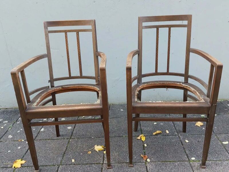 Aufgearbeitete Stühle vorher/nachher