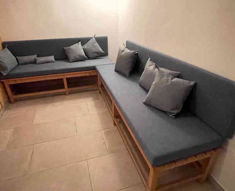 Saunapolster angefertigt, funktional und gemütlich